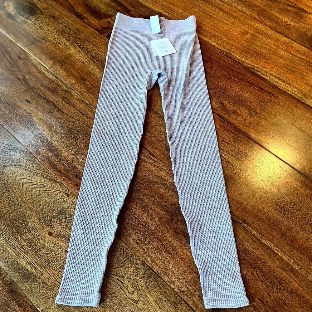 Fabletics Leggings Women's XS Plum Heather Nylon Cable Knit Skinny Leg Pull‎ On